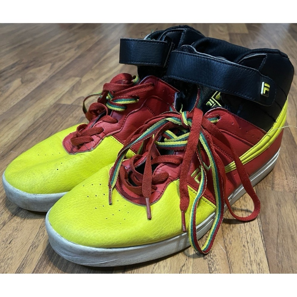 Fila High Top Mens 11.5 Colorblock Rasta Strap Sneakers CM00417-025 Multicolor